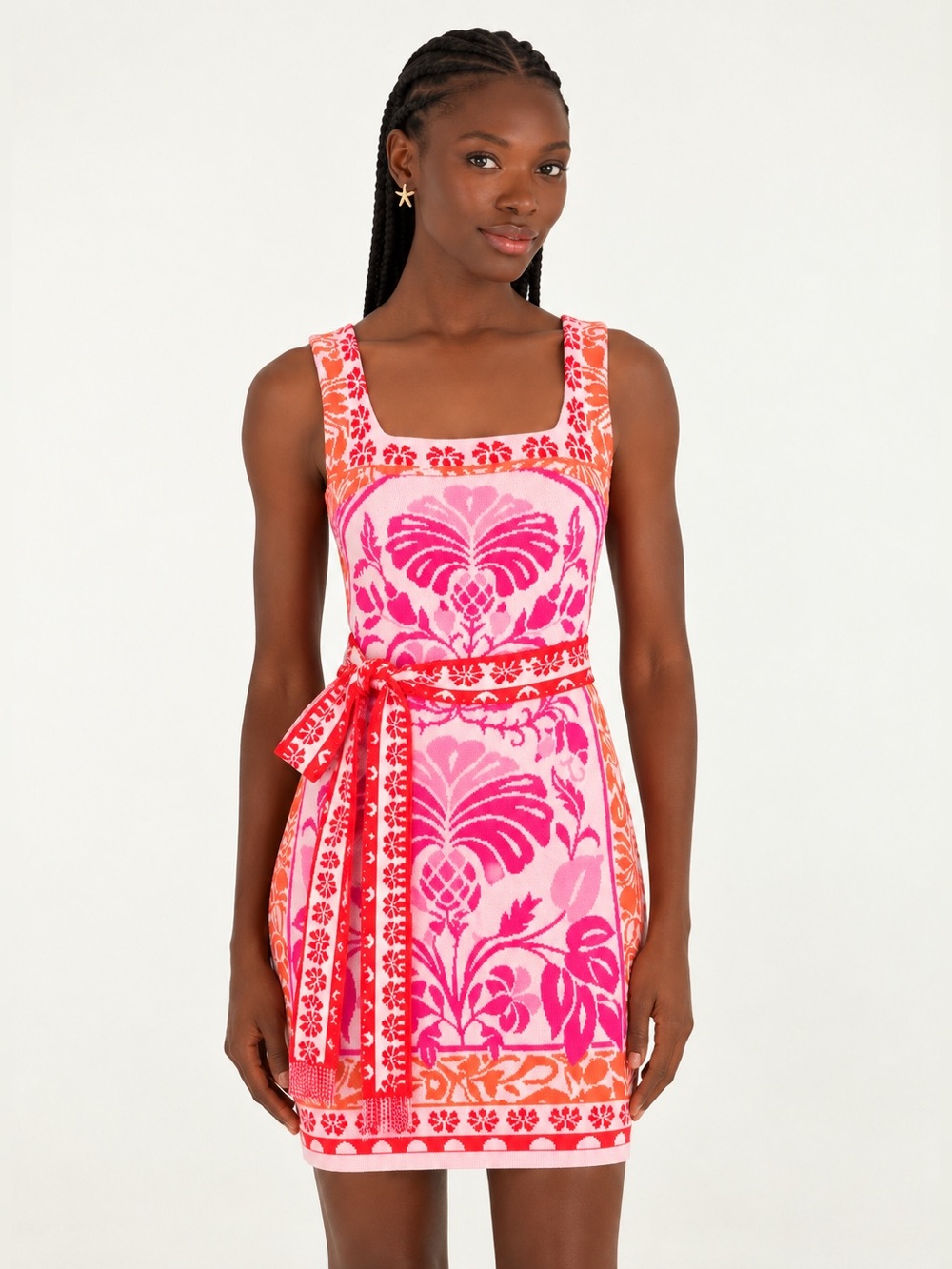 Farm Rio Red Miranda Knit Mini Dress